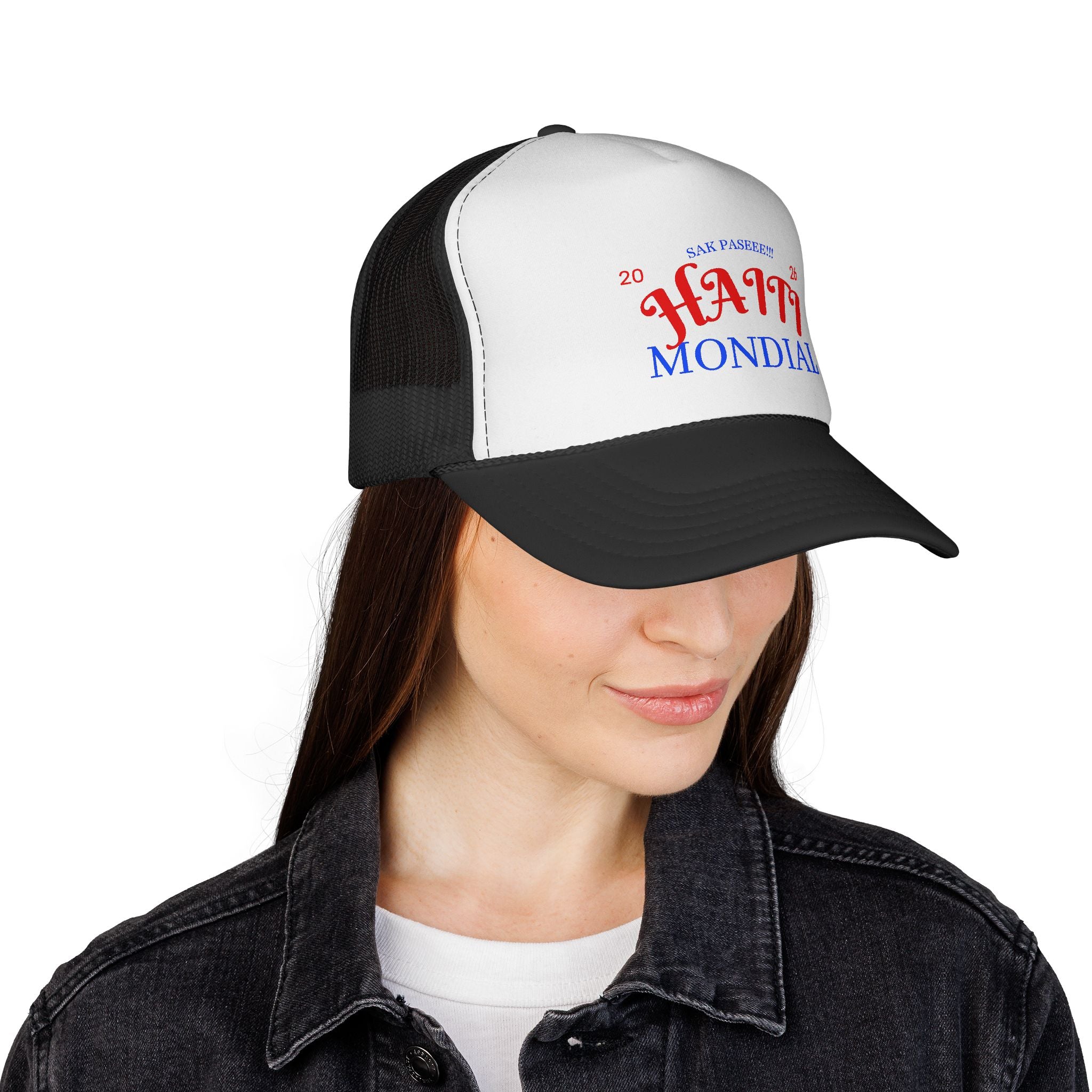 Trucker Cap — Haiti Mondial 2026 Retro Soccer Mesh Hat