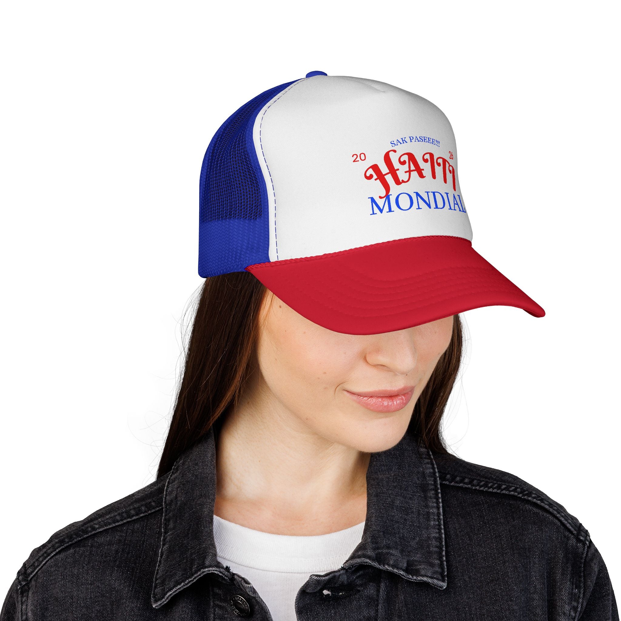 Trucker Cap — Haiti Mondial 2026 Retro Soccer Mesh Hat